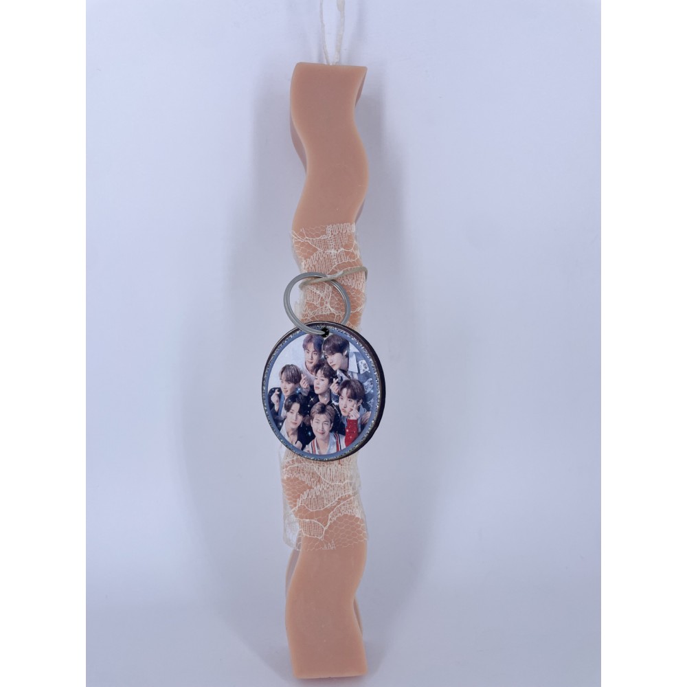 BTS keychain Easter candle – handmade scented candle from plant-based soy wax - Easter Candles | Candlespap.gr