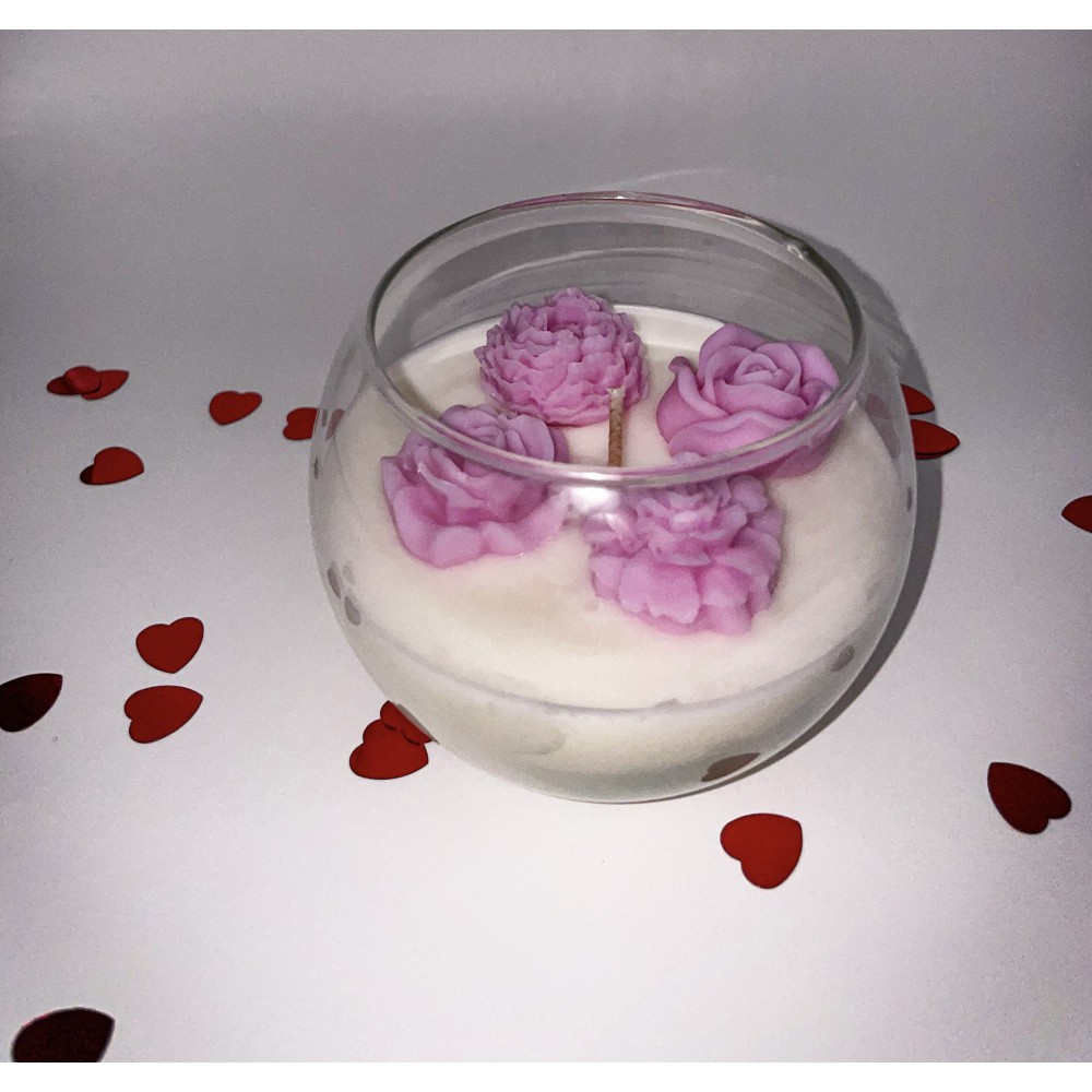 ❤️Candlescup with flowers  - Candle Cups | Candlespap.gr
