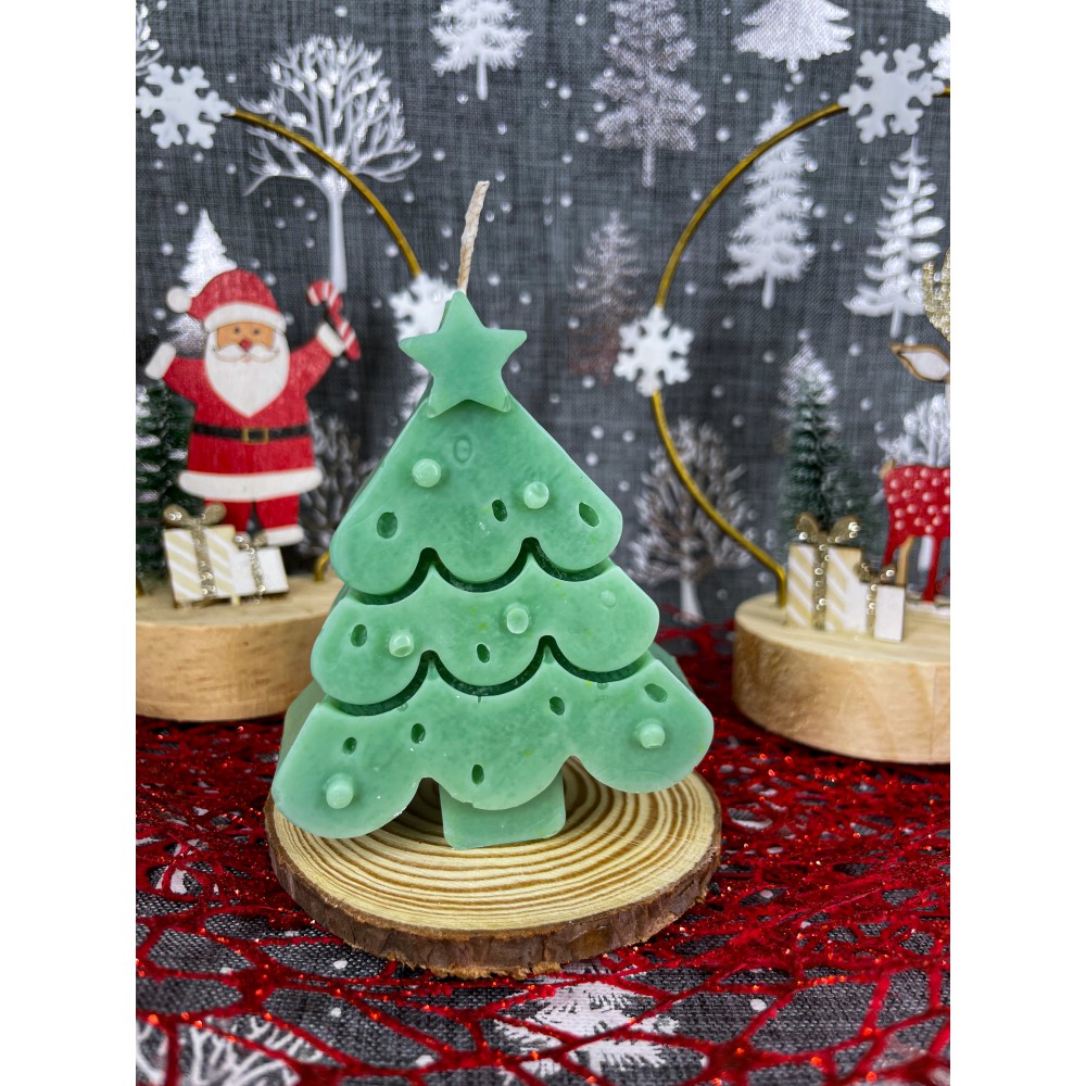 Christmas tree candle Αρωματικό χειροποίητο φυτικό κερί σόγιας  | Candlespap.gr
