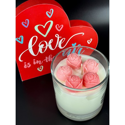 ❤️Dozen roses candle Αρωματικό χειροποίητο φυτικό κερί σόγιας