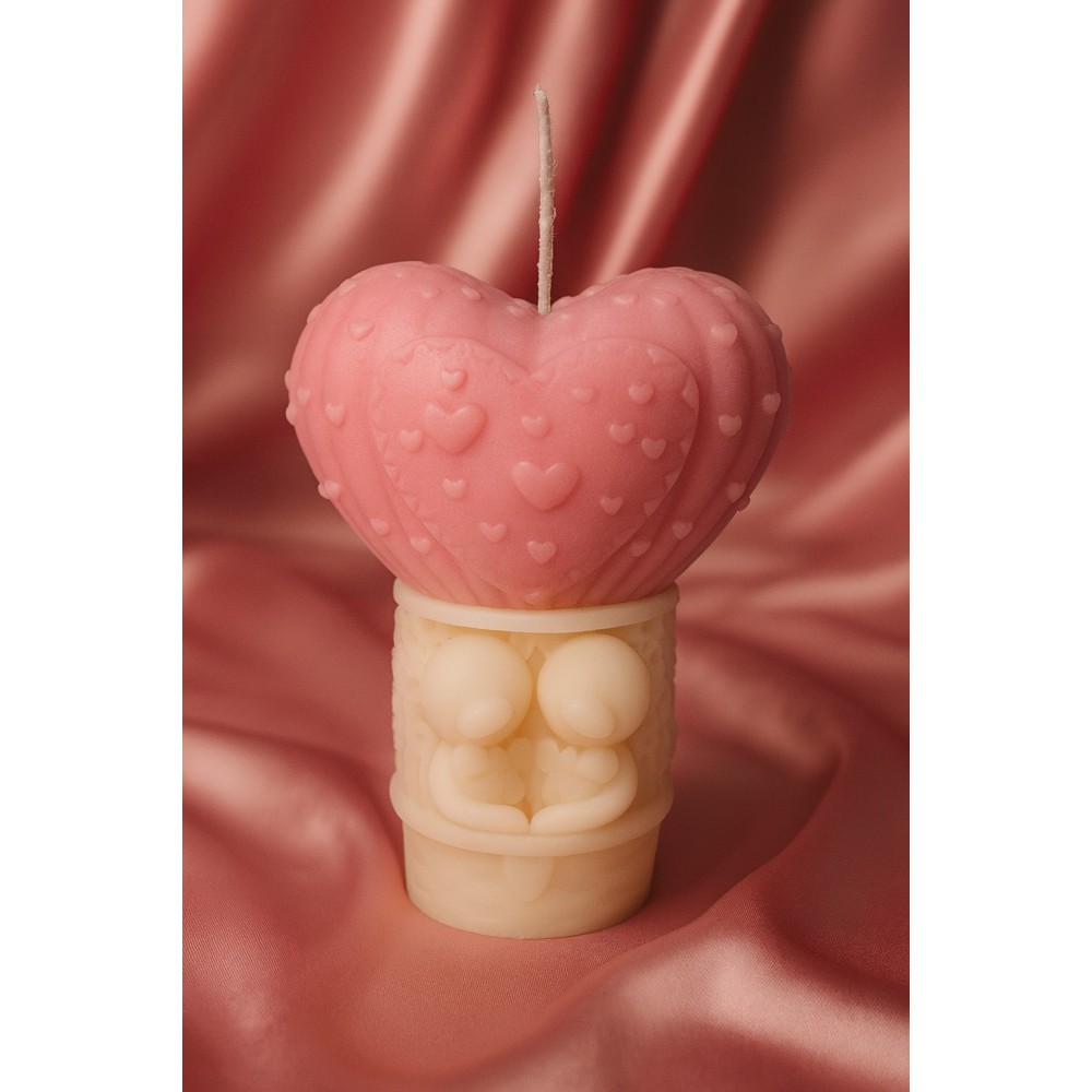 ❤️Heart of Love Candle Αρωματικό χειροποίητο φυτικό κερί σόγιας  | Candlespap.gr