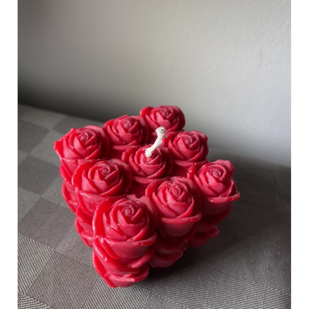 Rose Cube Handmade Scented Candle Plant-Based Soy Wax - Candles | Candlespap.gr