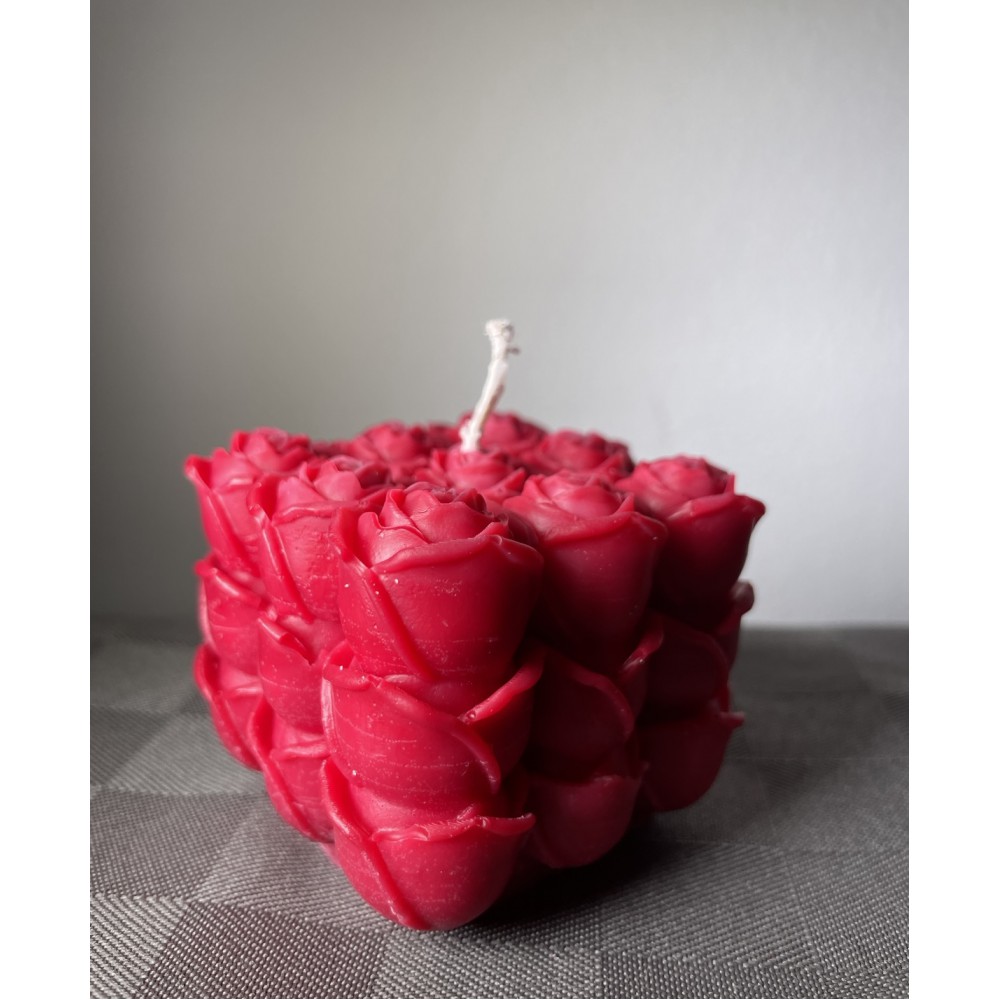 Rose Cube Handmade Scented Candle Plant-Based Soy Wax - Candles | Candlespap.gr