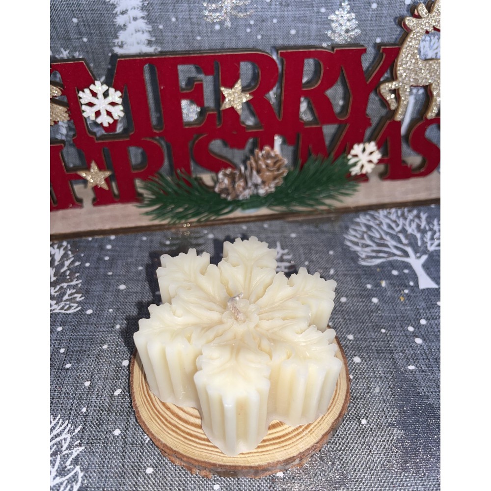 Snowflake candle Αρωματικό χειροποίητο φυτικό κερί σόγιας  | Candlespap.gr