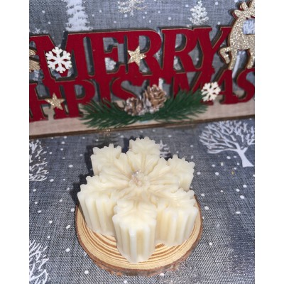 Snowflake candle Αρωματικό χειροποίητο φυτικό κερί σόγιας 