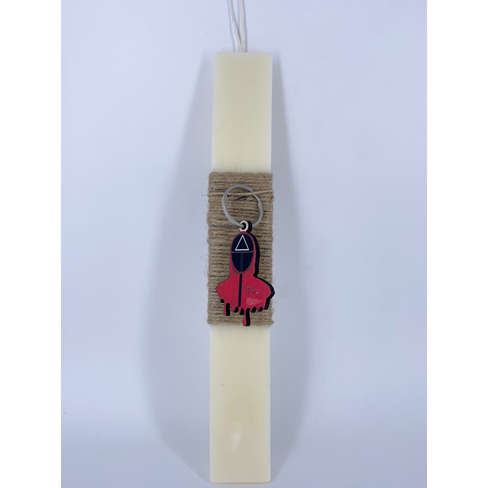 Squid Game keychain Easter candle – handmade scented candle from plant-based soy wax - Easter Candles | Candlespap.gr