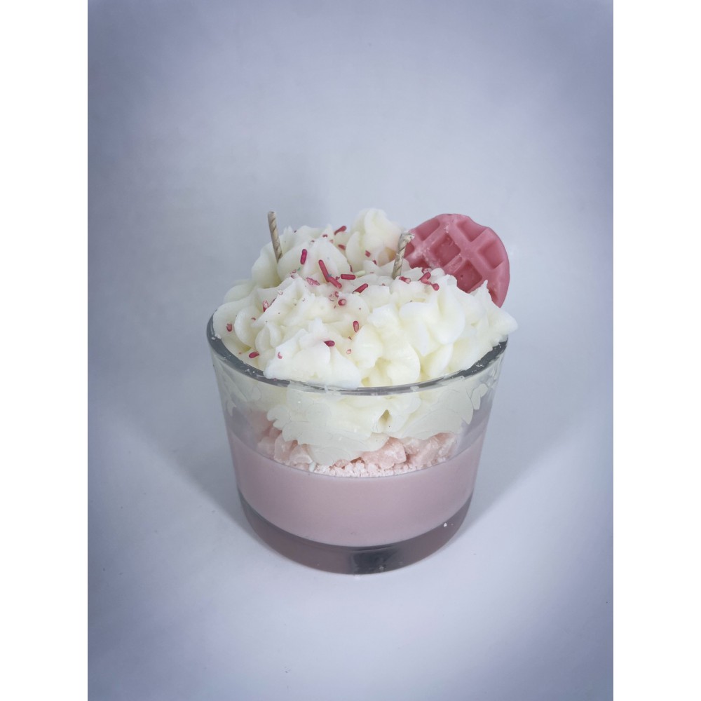 Waffle sweet candle cup Χειροποίητο αρωματικό φυτικό κερί σόγιας  | Candlespap.gr
