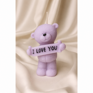 ❤️Bear 'i Love you' Αρωματικό χειροποίητο φυτικό κερί σόγιας | Candlespap.gr