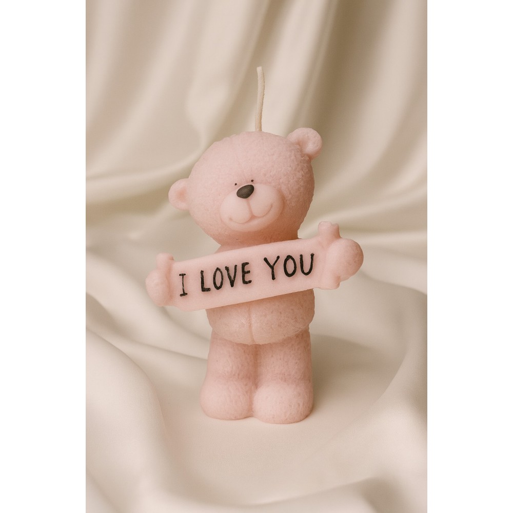 ❤️Bear 'i Love you' Αρωματικό χειροποίητο φυτικό κερί σόγιας | Candlespap.gr