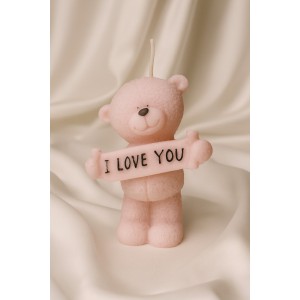 ❤️Bear 'i Love you' Αρωματικό χειροποίητο φυτικό κερί σόγιας | Candlespap.gr