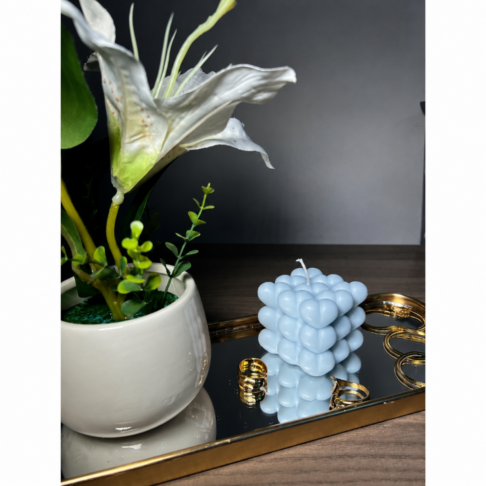 ❤️Bubble Heart Handmade Scented Candle Plant-Based Soy Wax | Candlespap.gr