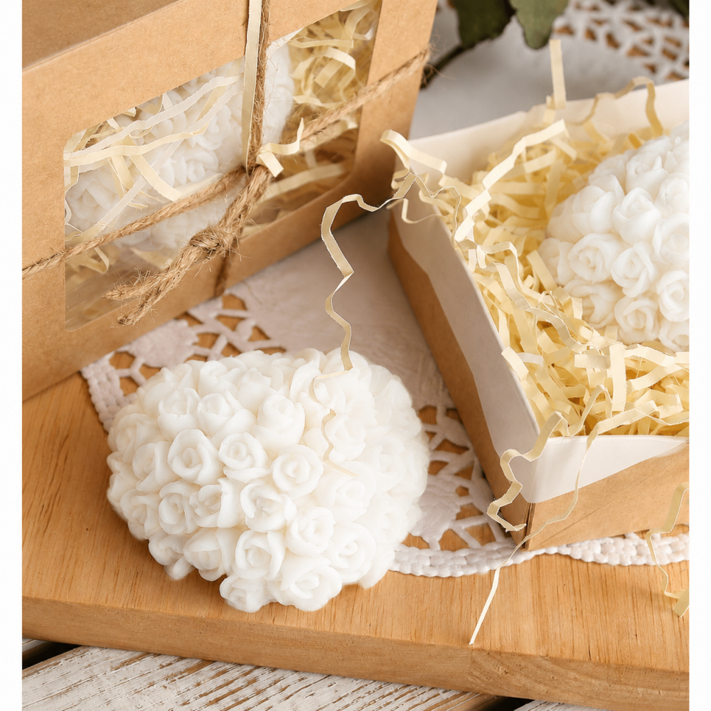 ❤️Flower Love Heart Handmade Scented Candle Plant-Based Soy Wax | Candlespap.gr