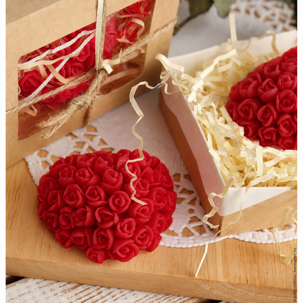 ❤️Flower Love Heart Αρωματικό χειροποίητο φυτικό κερί σόγιας | Candlespap.gr