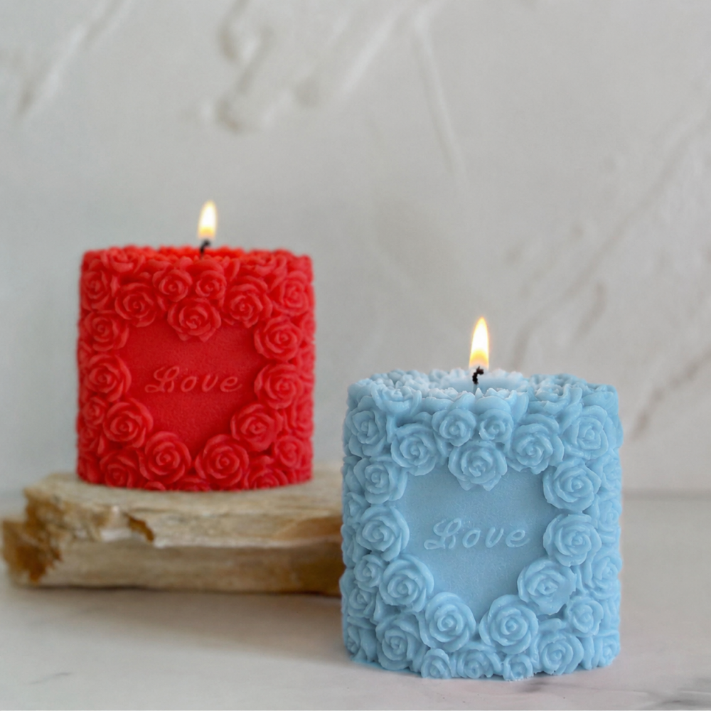 ❤️Love & Rose Αρωματικό χειροποίητο φυτικό κερί σόγιας | Candlespap.gr