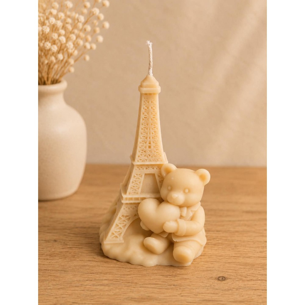 ❤️Paris Love Bear Handmade Scented Candle Plant-Based Soy Wax | Candlespap.gr