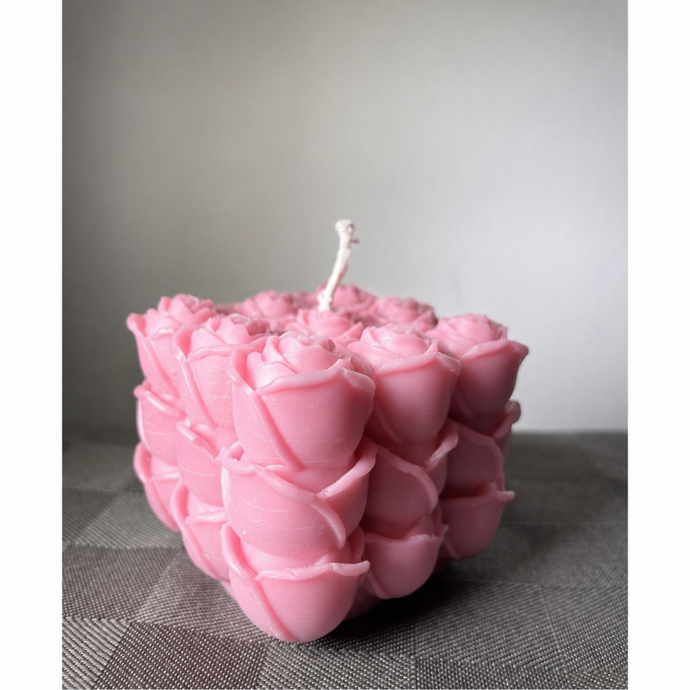 ❤️Rose Cube Handmade Scented Candle Plant-Based Soy Wax | Candlespap.gr