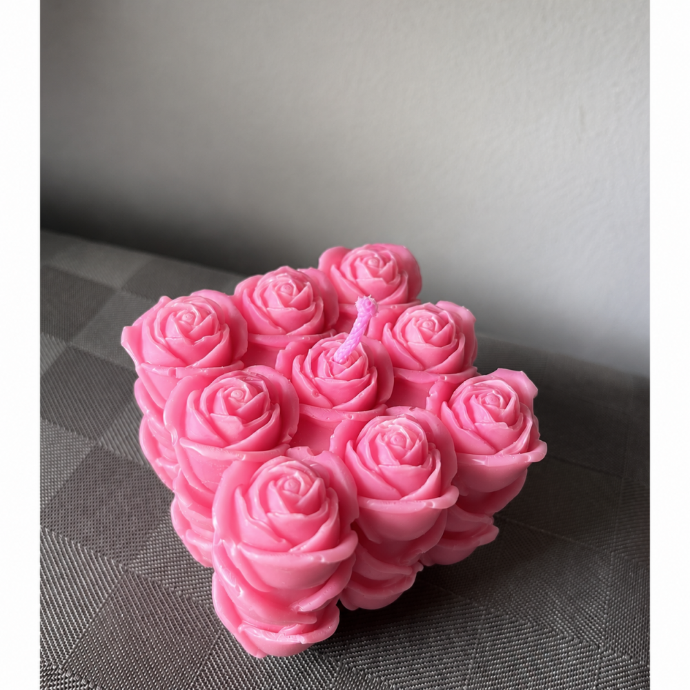 ❤️Rose Cube Αρωματικό χειροποίητο φυτικό κερί σόγιας | Candlespap.gr